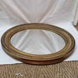 Oval wooden mirror, gold 49x39cm