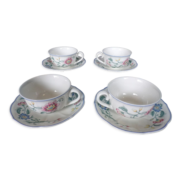 4 tasses à café Villeroy & Boch Delia avec soucoupe