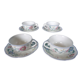 4 tasses à café Villeroy & Boch Delia avec soucoupe