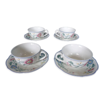4 tasses à café Villeroy & Boch Delia avec soucoupe