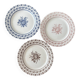 Lot of 3 dessert plates Lunéville English Style – Old roses bl