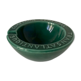Beautiful ashtray of the Compagnie Générale Transatlantique in bottle green glazed earthenware