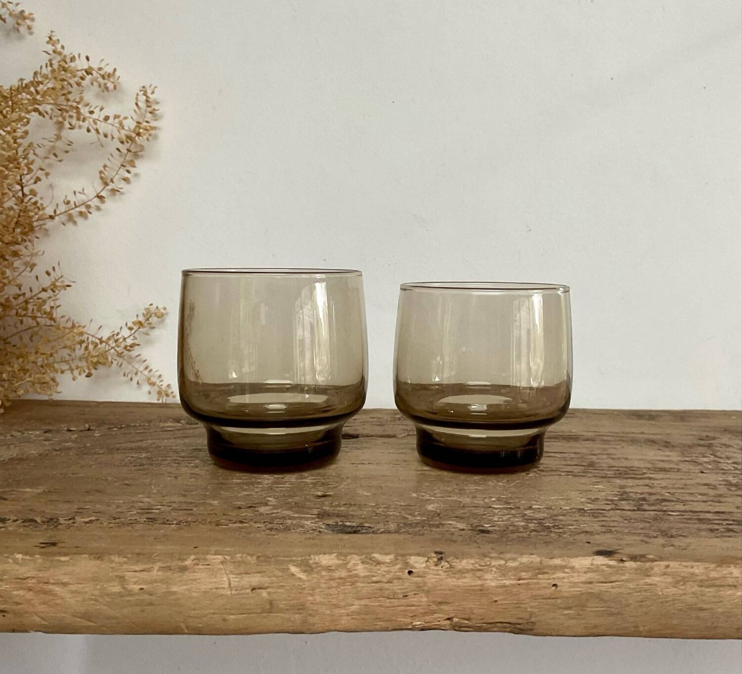 6 petits verres LUMINARC France verre fumé