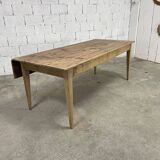 Oak farm table with folding side 1900s