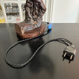 Brutalist wooden lamp