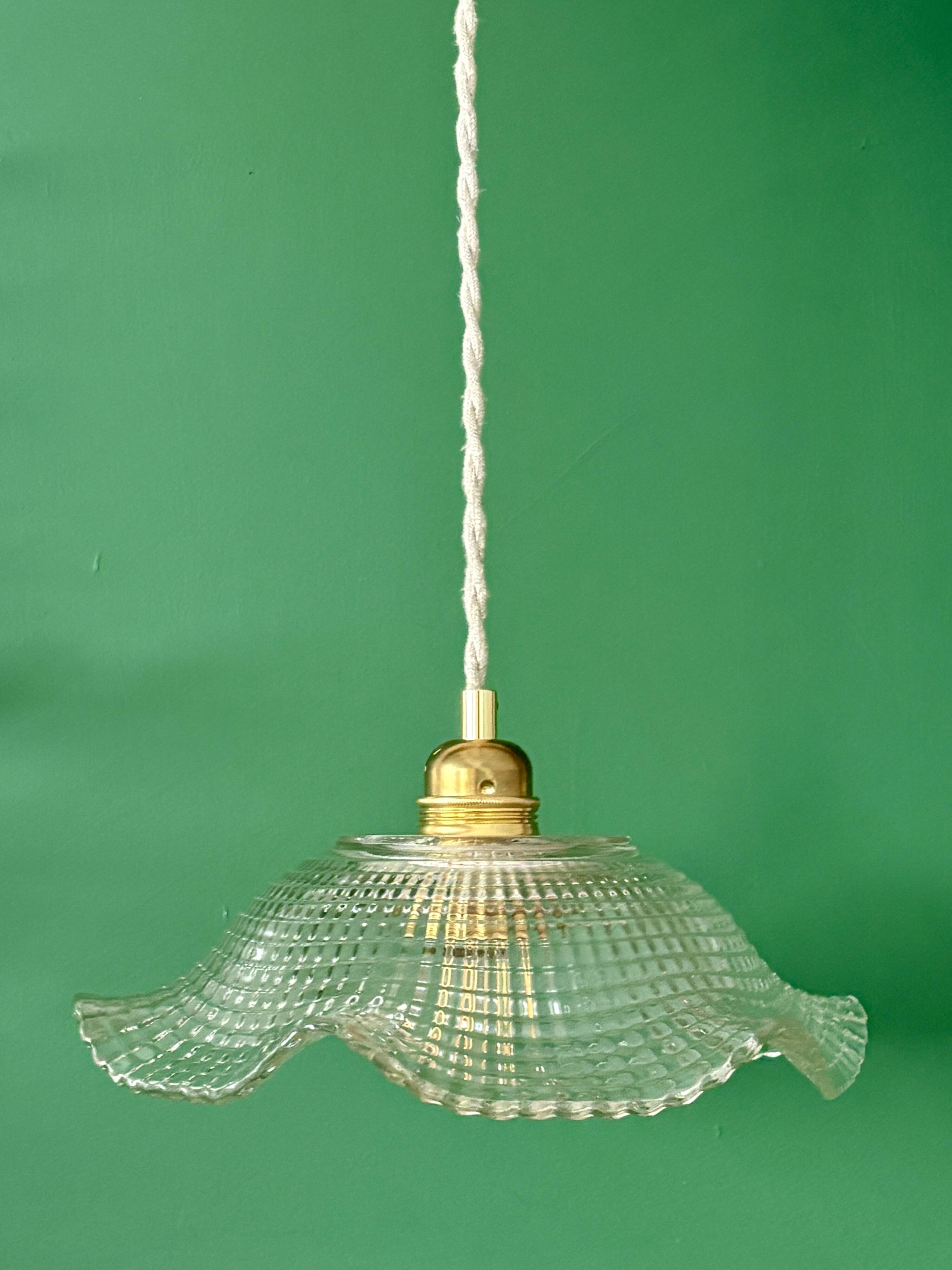 Vintage glass pendant light - tableware collection -