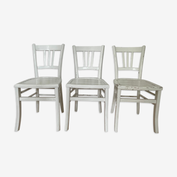 Lot de 3 chaises de bistrot anciennes Luterma, vers 1960