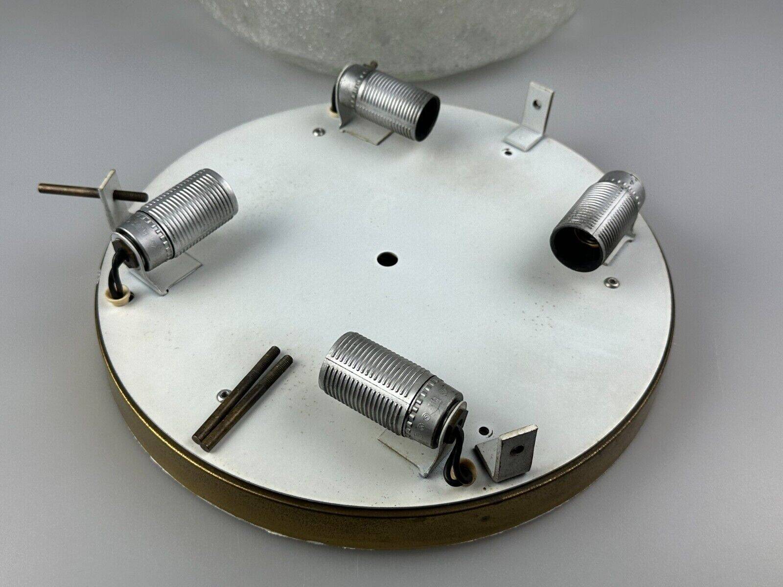 60s 70s ceiling lamp Plafoniere Flush Mount Ice Glass Hillebrand Germany