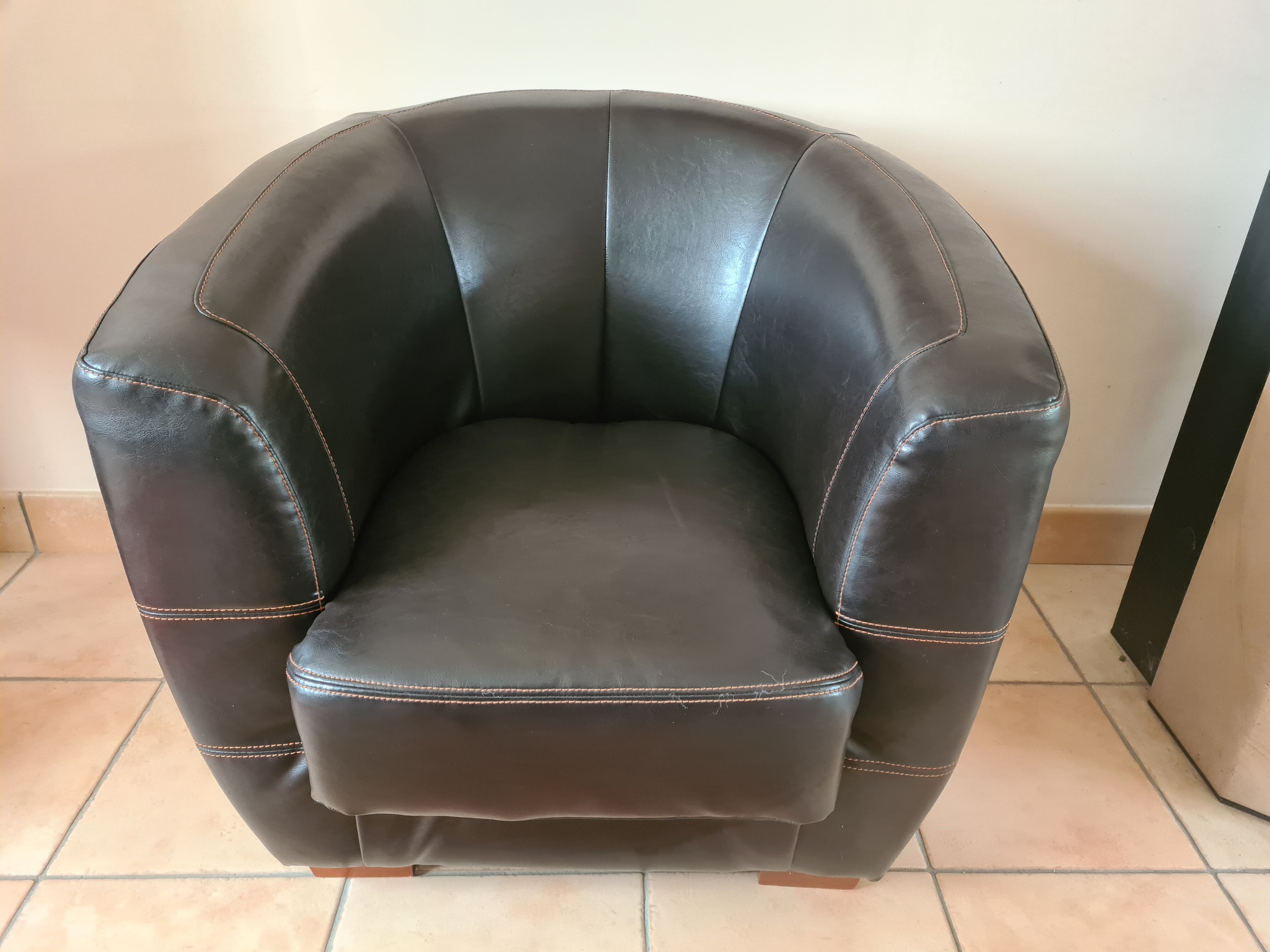 Vintage skai armchair