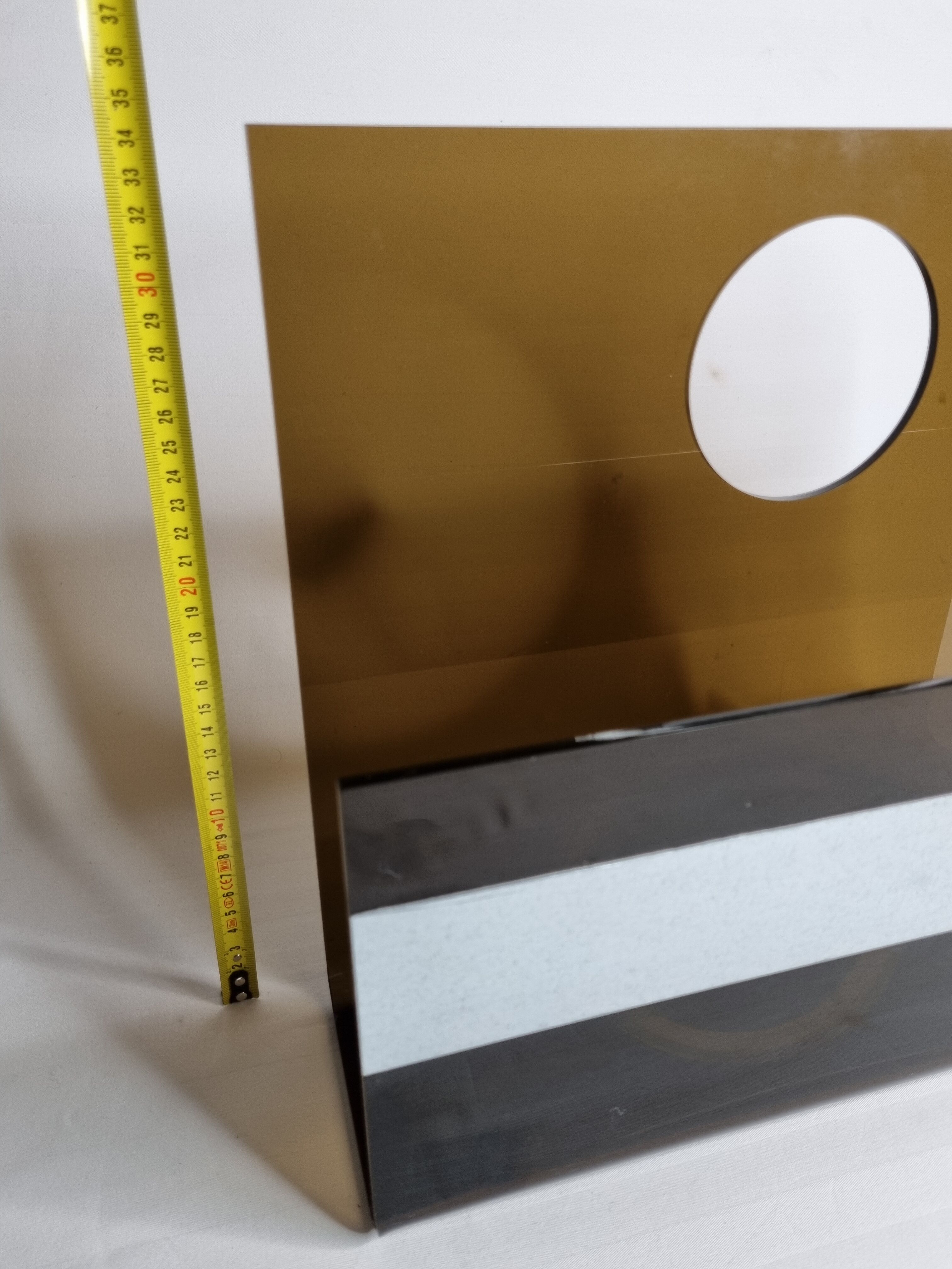 Vintage smoked plexiglass magazine holder 70s