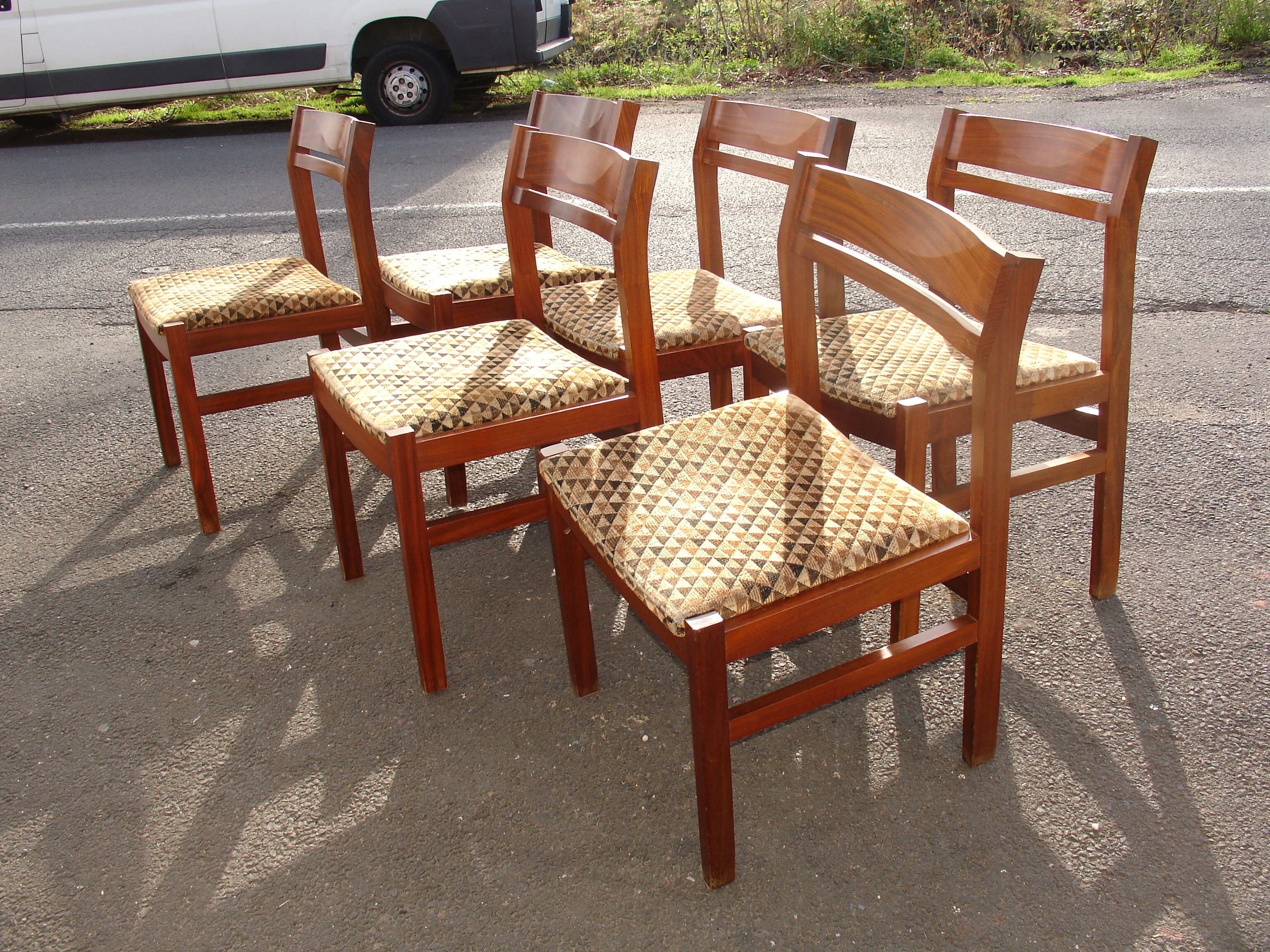 Set of 6 chairs in Pao Rosa circa 1950-60