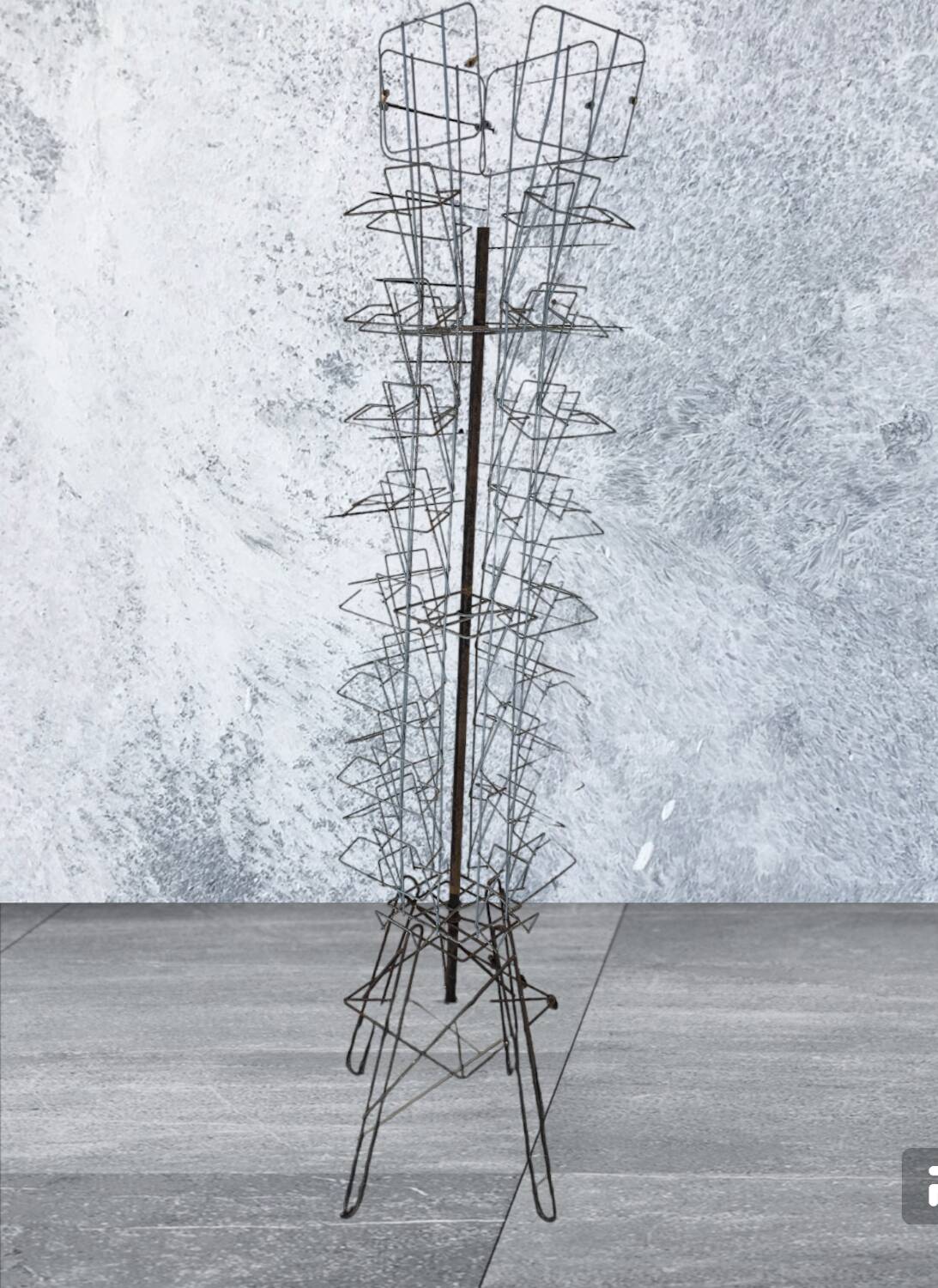 Wrought iron card holder on a stand