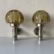 Rare pair of blown glass and chrome wall lights by Doria, 1960s, Germany.