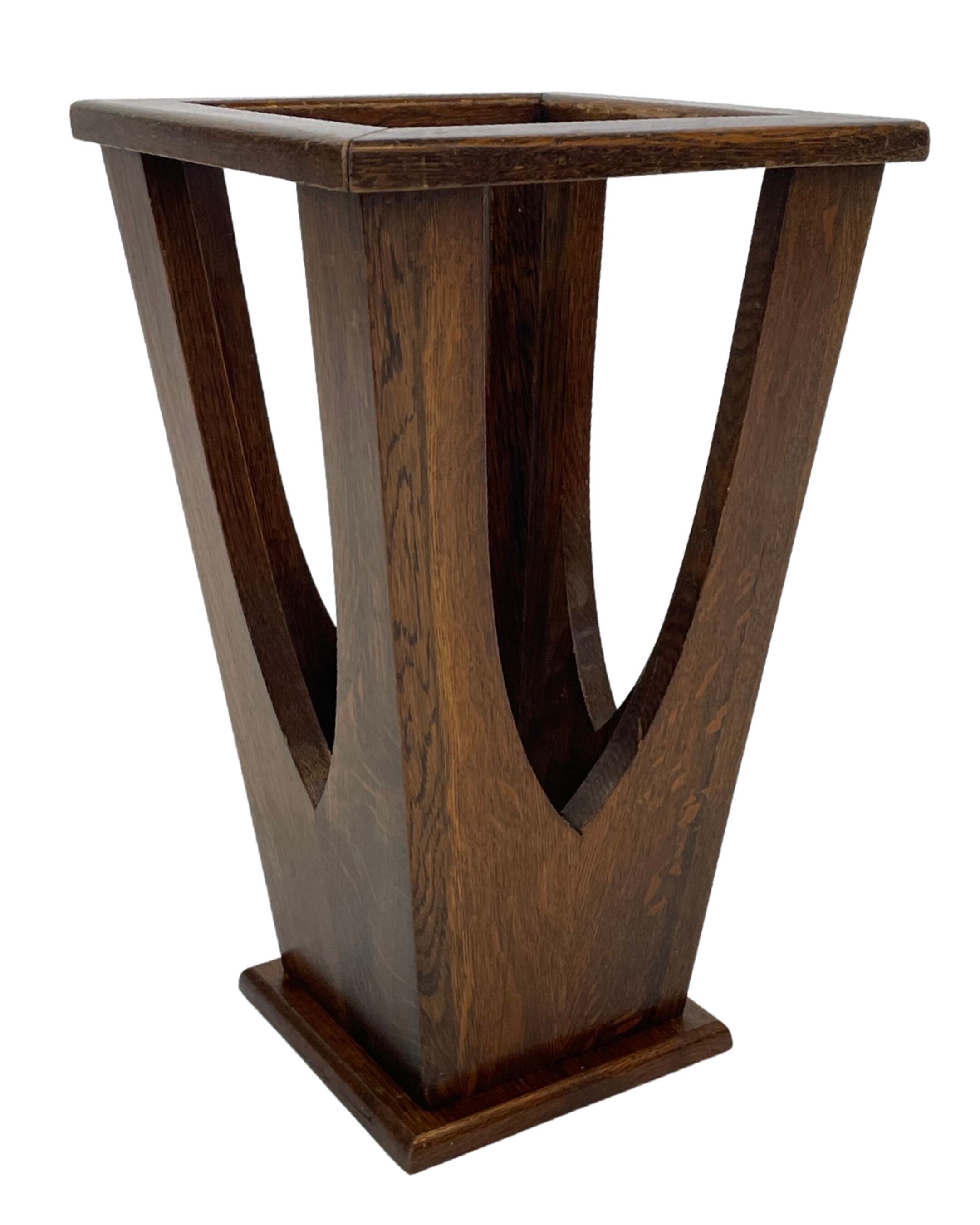 Brutalist design umbrella stand holder 60's wood