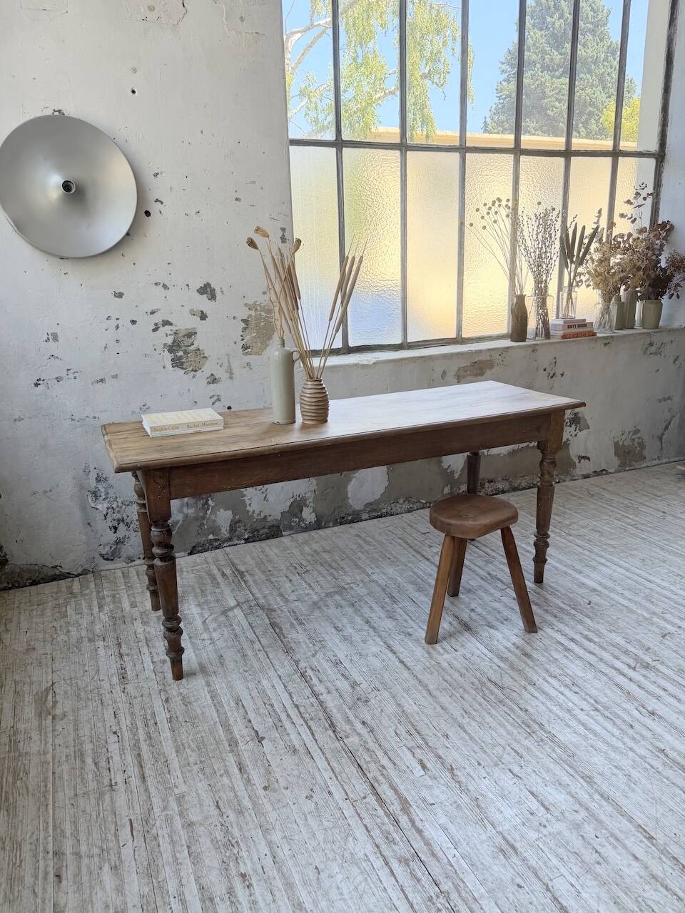 Table de ferme, bistrot en hêtre 1900