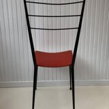 Red metal chairs from the 60s