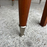 2 wooden and faux leather chairs in Scandinavian style