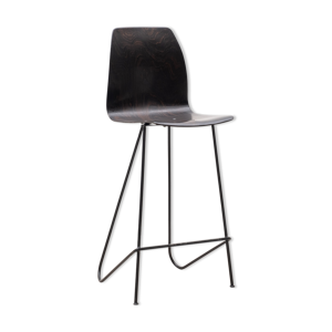 chaise haute métal et bois noir