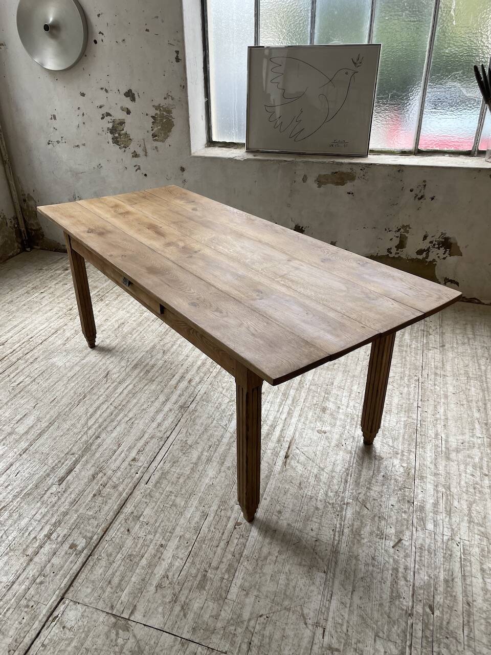 1950s oak butcher's farm table
