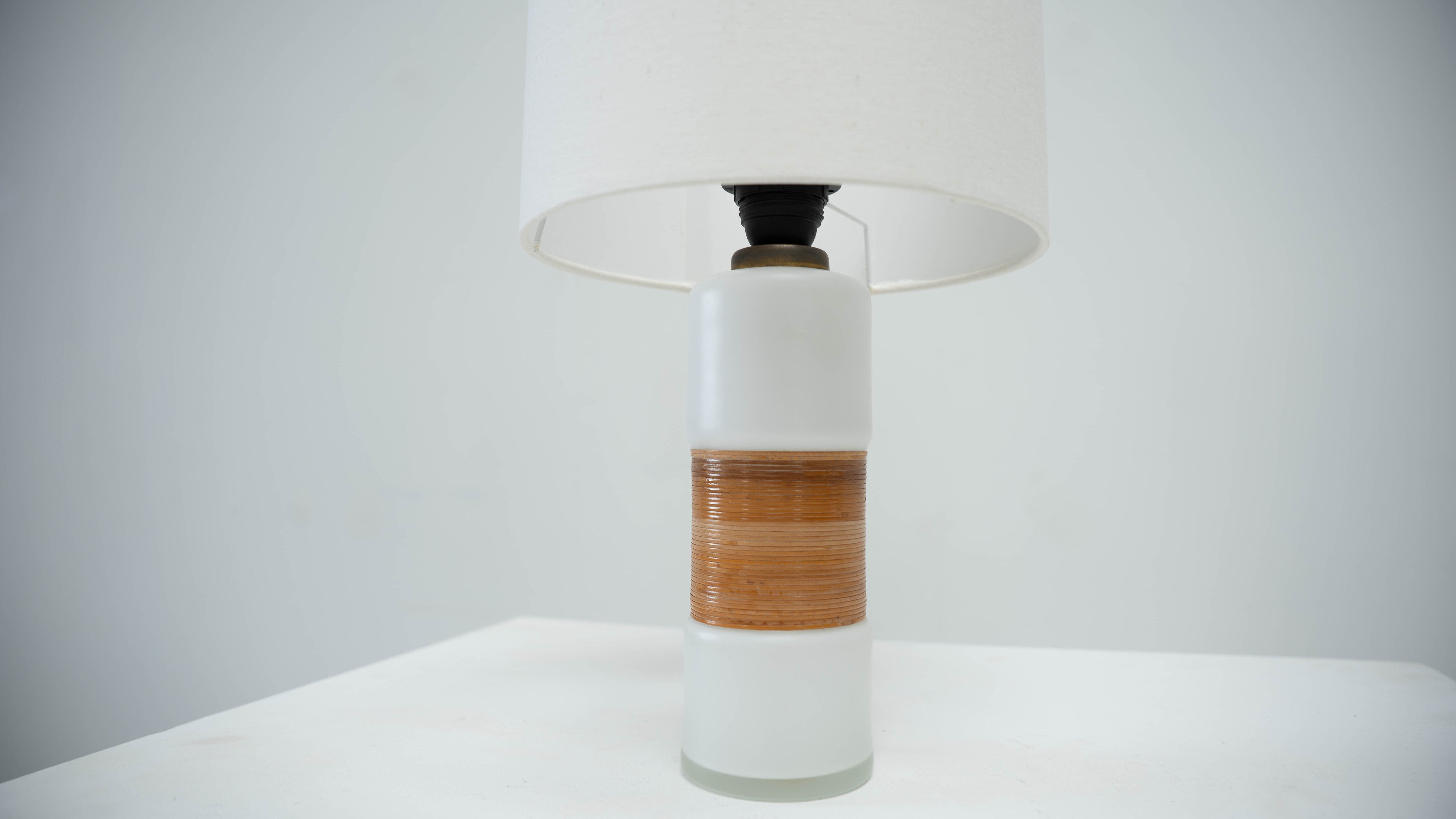 Scandinavian glass table lamp by Bent Nordsted for Tesco