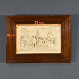 Bas-Relief Painting in Petrified Limestone, signed CF.Becker – Late 19th century