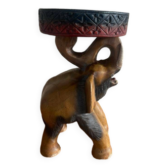 Elephant pedestal table carved in Suar wood, 1920