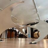 Coffee Table in Aluminum and Glass by Knut Hesterberg for Ronald Schmitt, Germany, 1960s