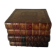 Stacked book ice bucket made of wood and leather