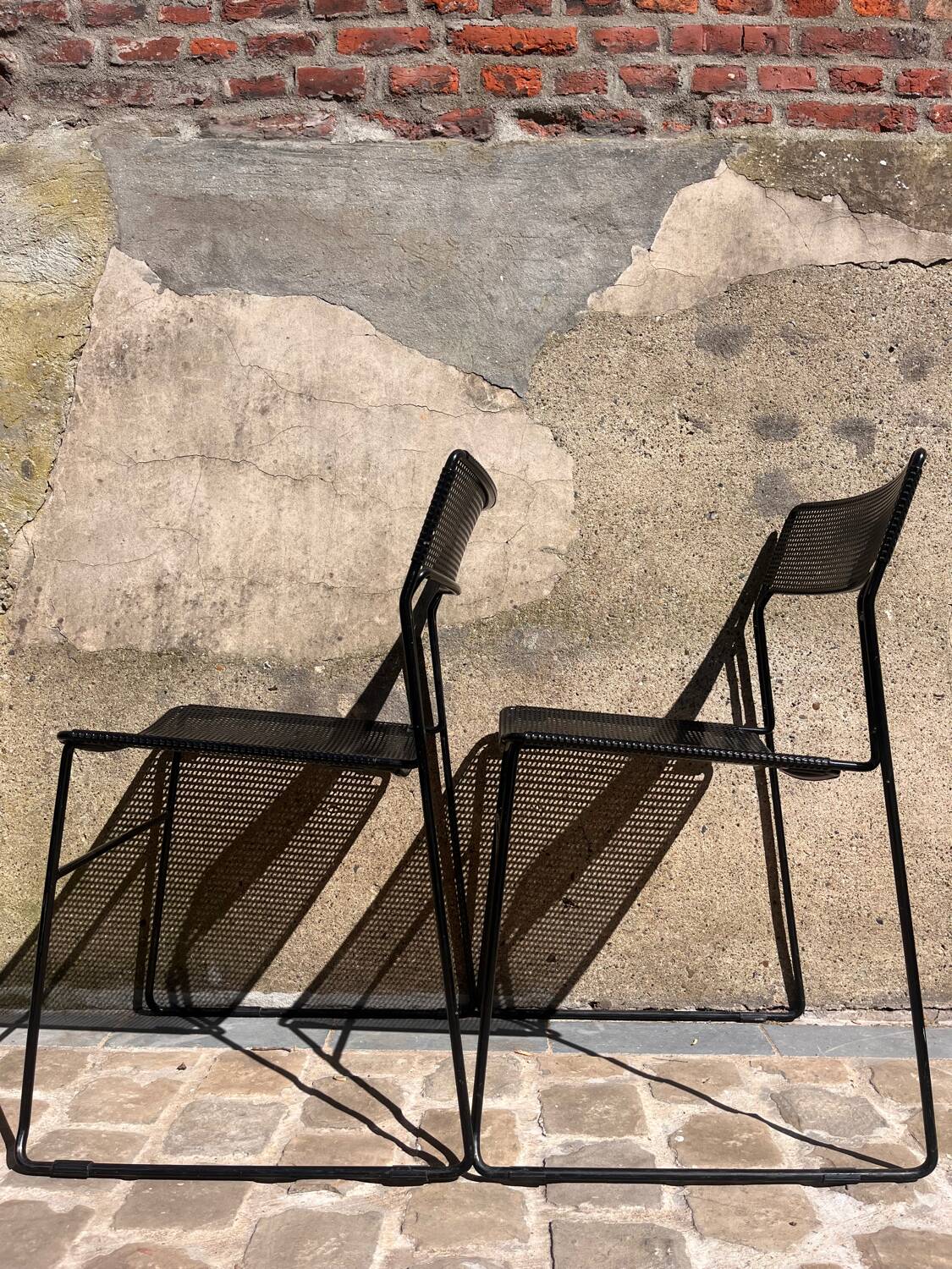 2 Italian chairs Full Metal - 1980