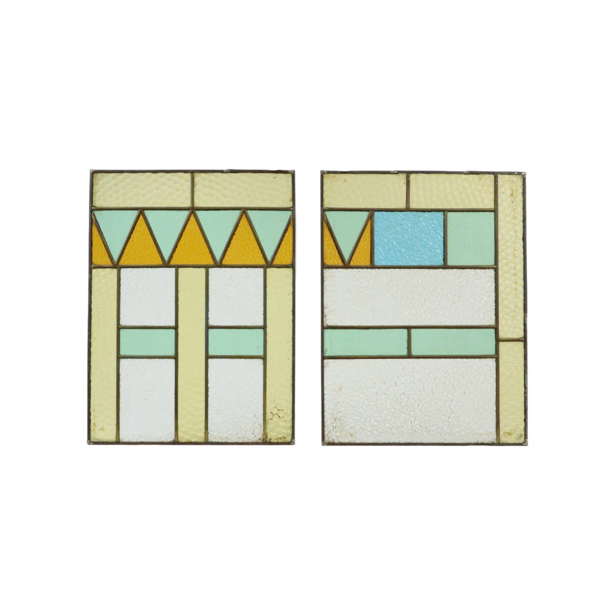 Vintage Stained Glass Window Stained Glass set of 2 Decorative Sun Catcher 40cm