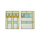 Vintage Stained Glass Window Stained Glass set of 2 Decorative Sun Catcher 40cm
