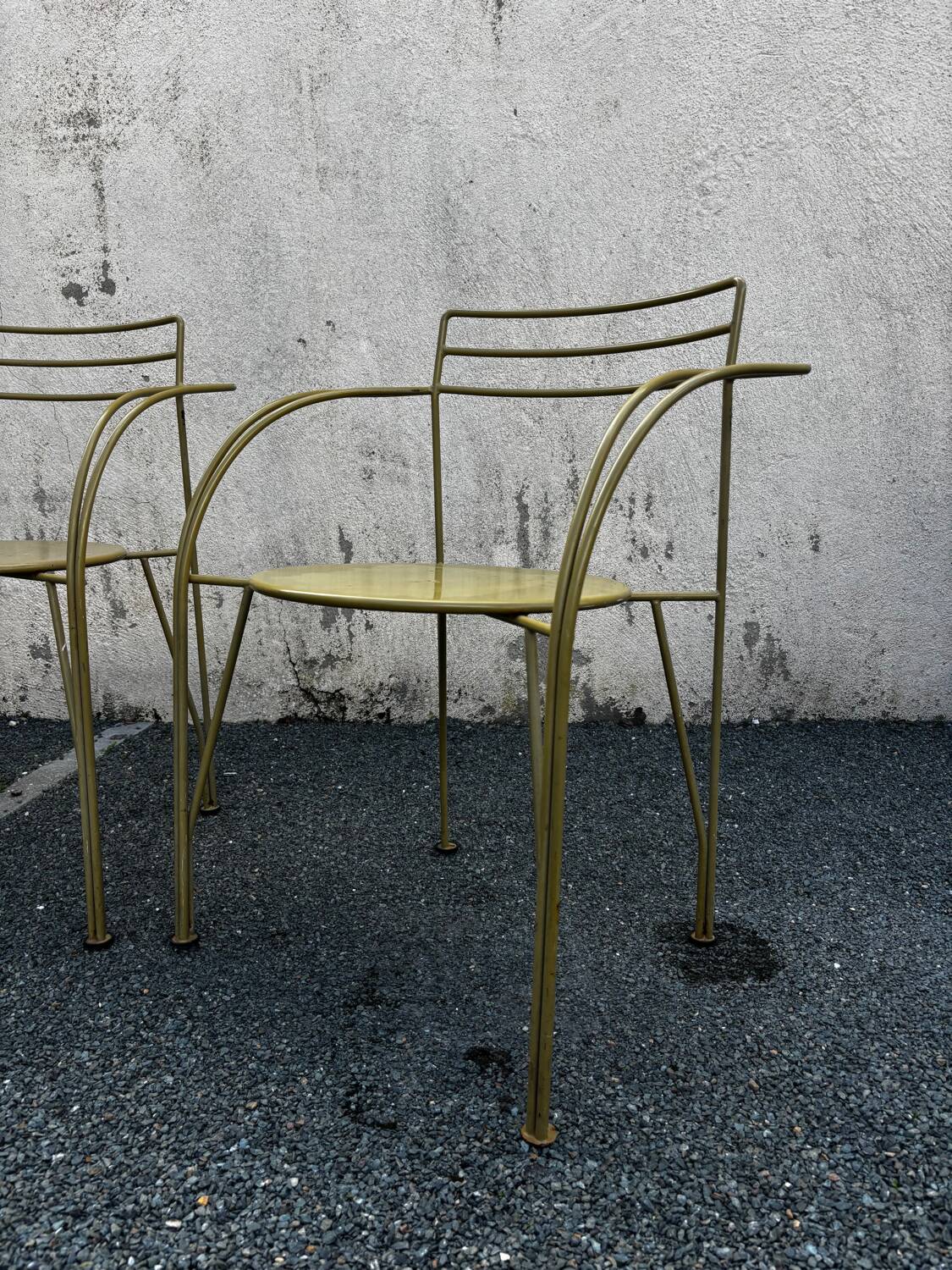 3 "Silver Moon" chairs by Pascal Mourgue for Fermob, 1985