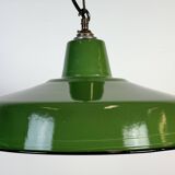 Industrial Green Enamel Factory Pendant Lamp, 1960s