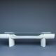 Table basse en contreplaqué et verre années 1960
