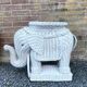 Wicker elephant side table