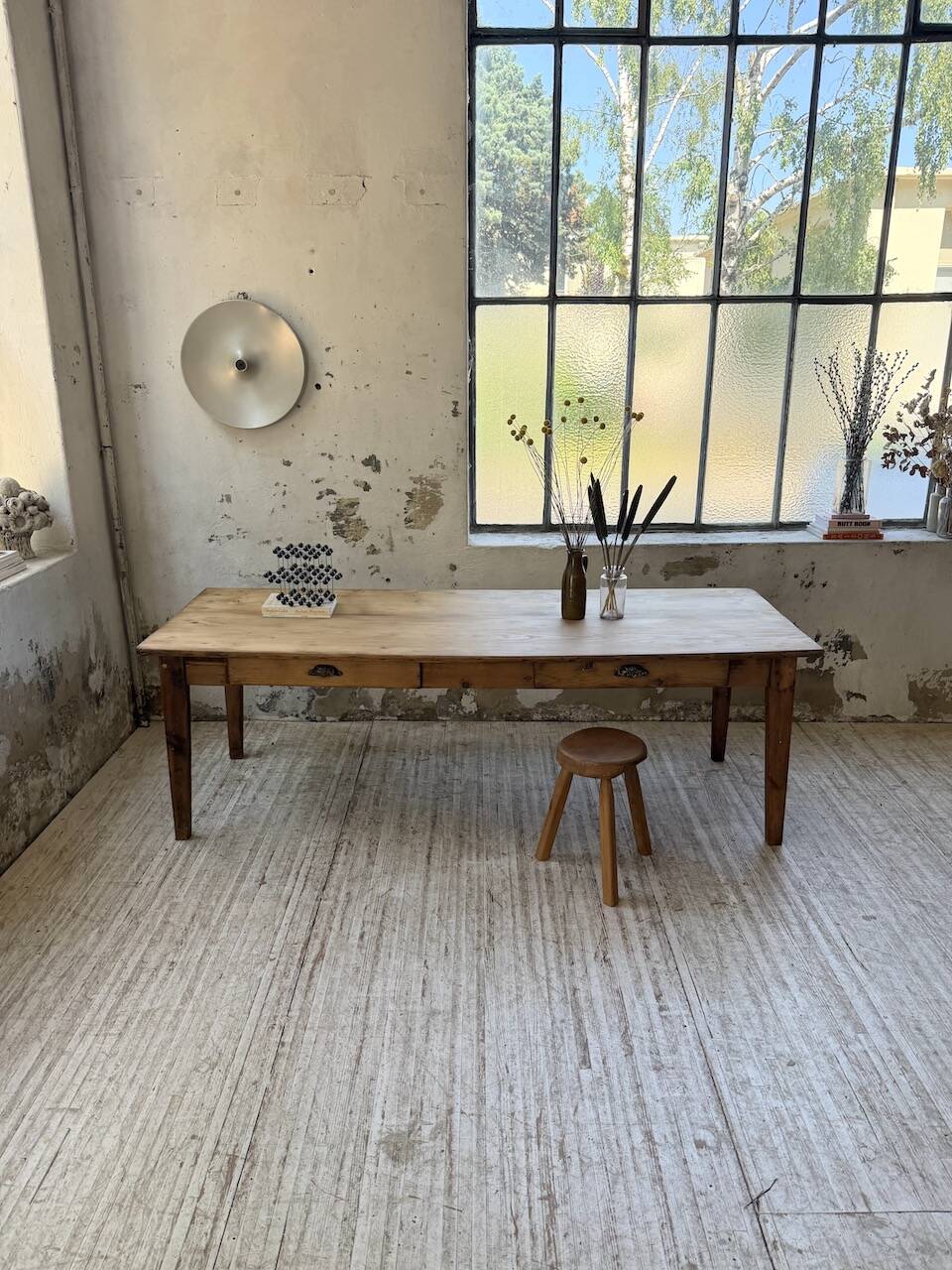 1950s pine farmhouse table 220cm