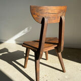 Solid wood chair with hexagonal seat