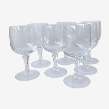 7 verres en cristal ciselé à pied Vierzon