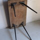 Vintage coffee table in laminate with geometric design, with tapered legs.