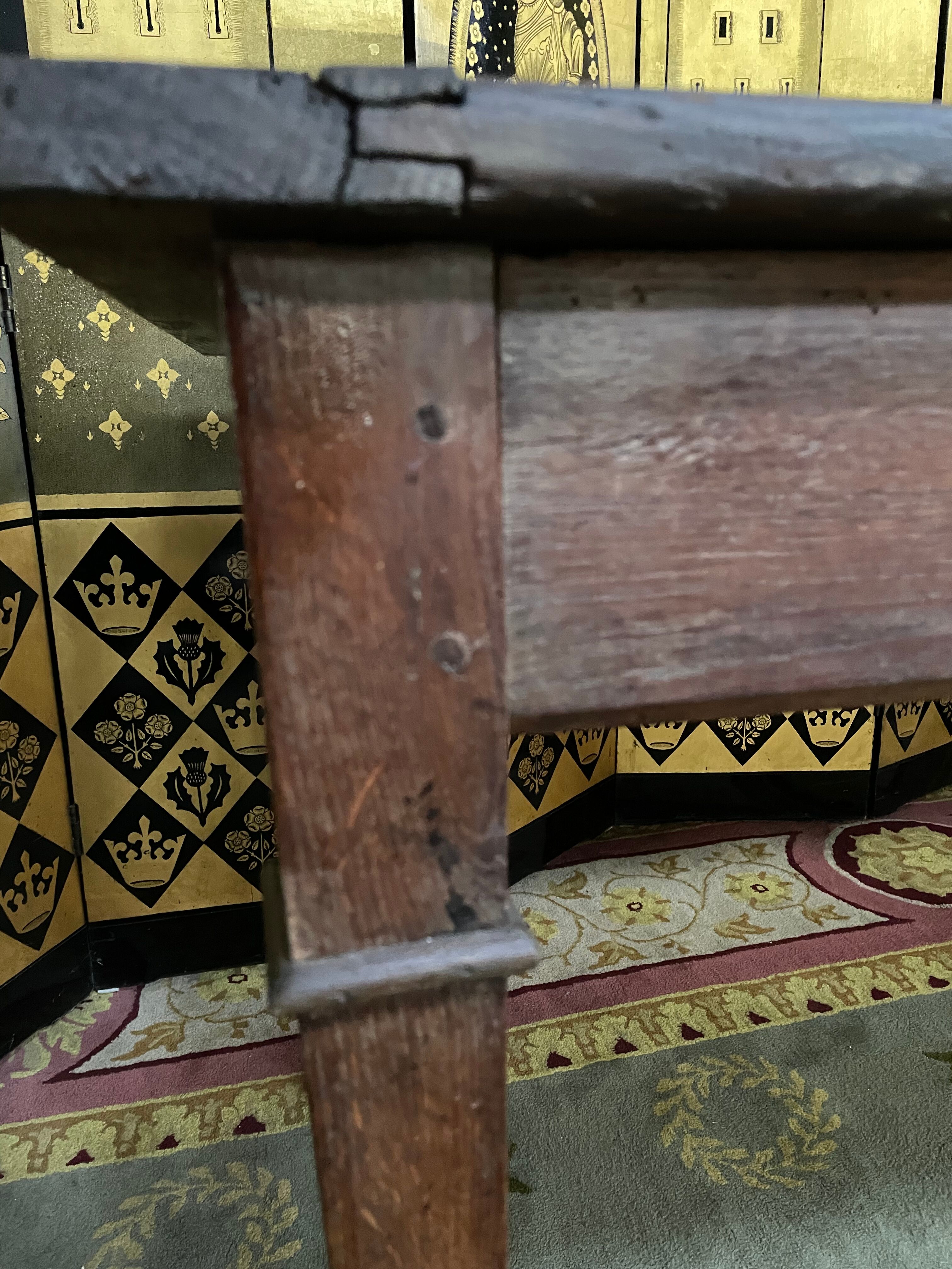 Farmhouse table in solid oak period 19th century restored