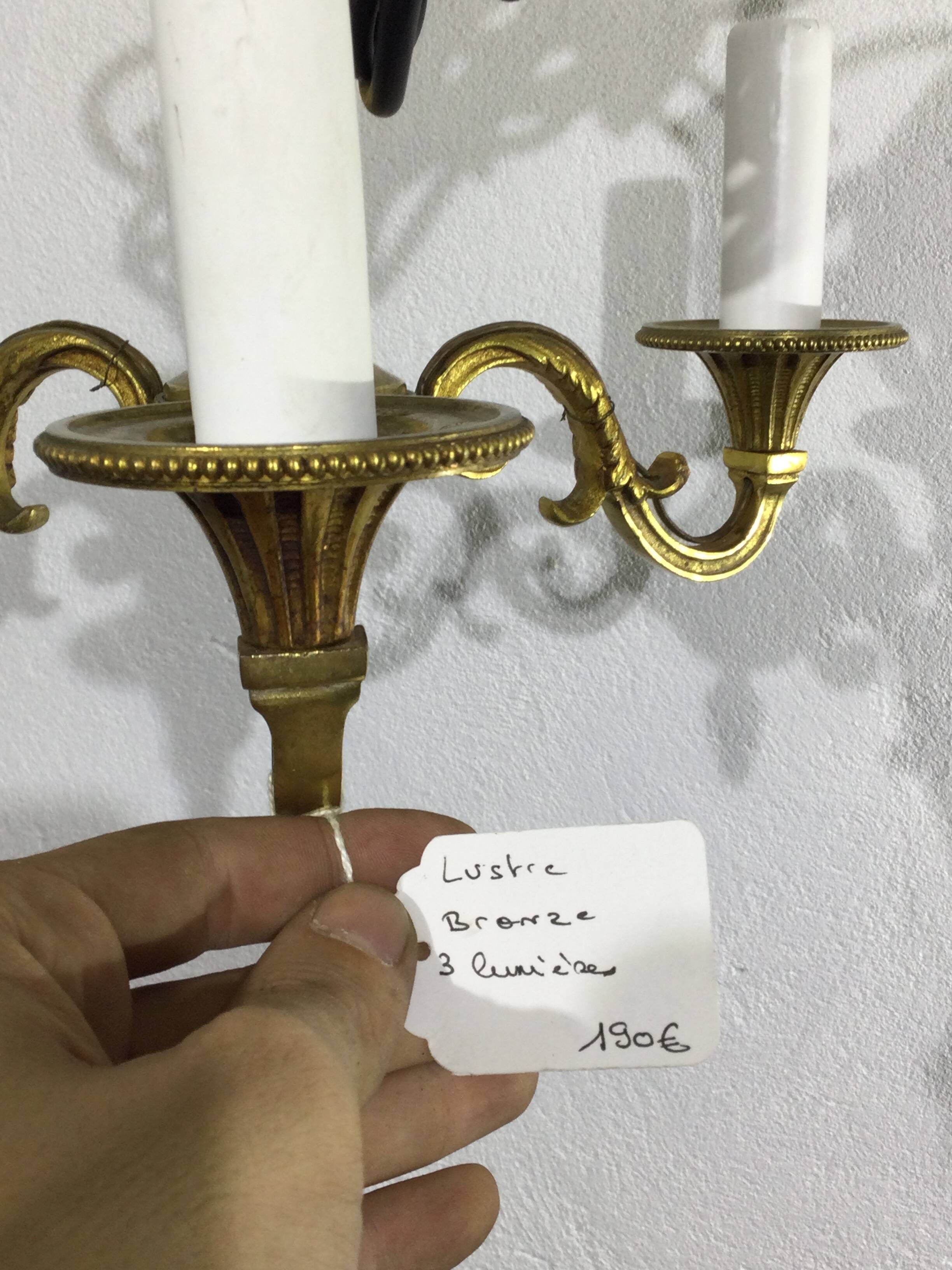 Lustre 3 lumières en bronze