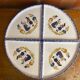 Set of 4 white ceramic crepe plates with vintage Quimper decor