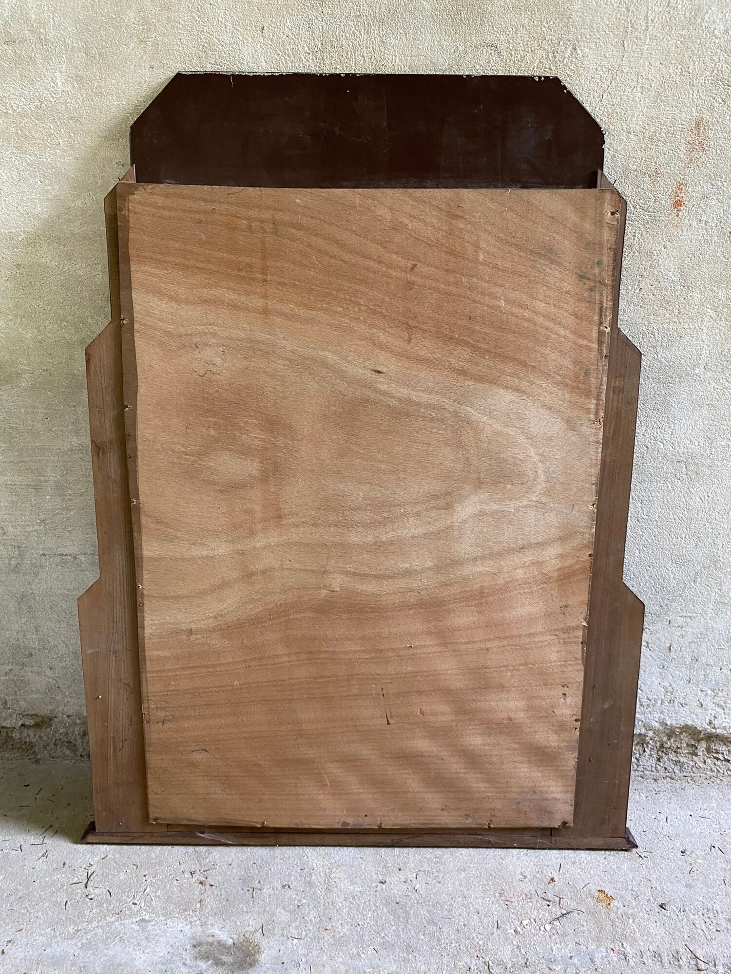 Large mirror of vintage art deco wooden fireplace 119 cm / 93 cm