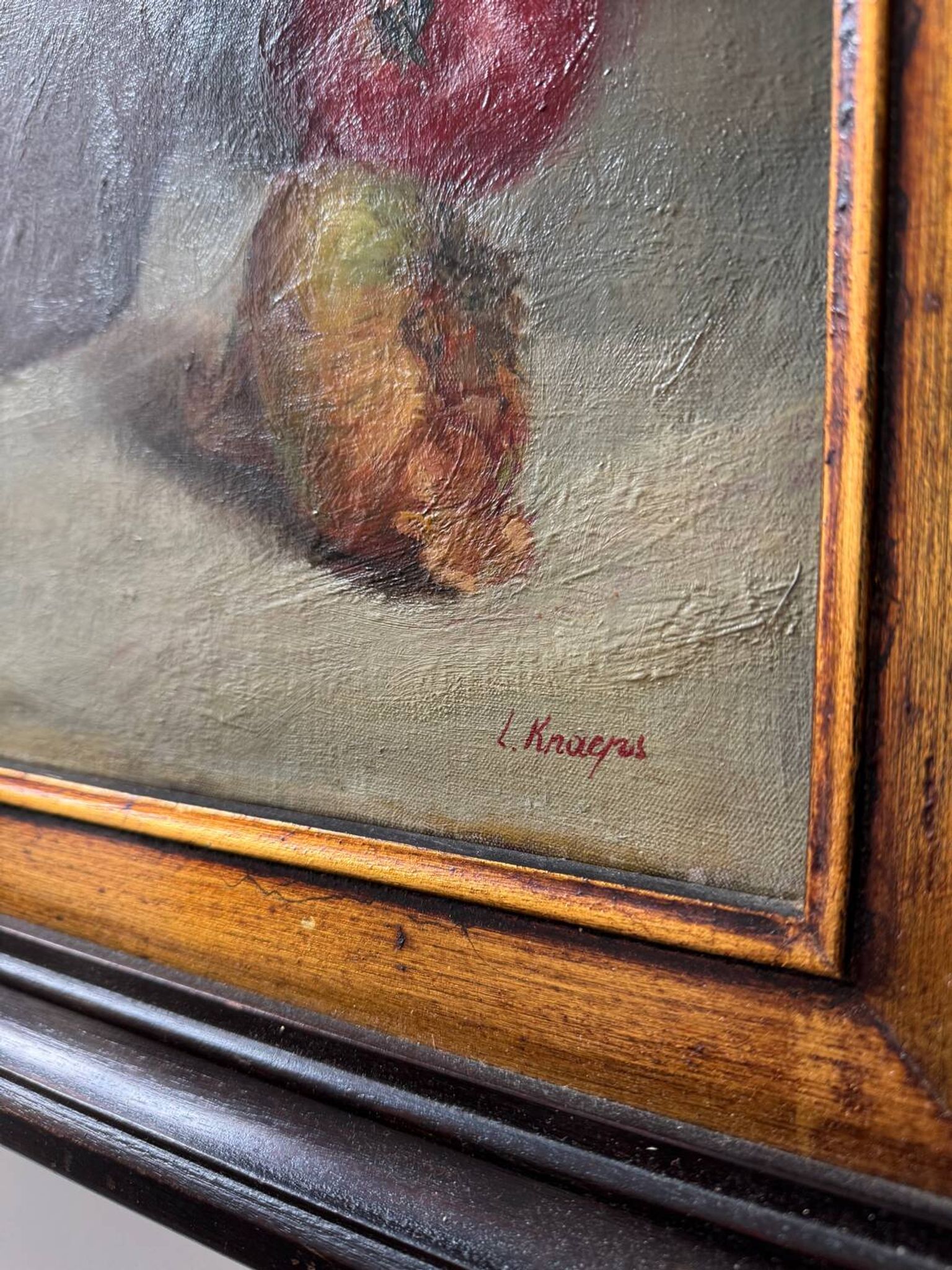 Tableau nature morte huile sur toile ancienne