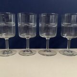 Set of 8 glasses with chiseled crystal stems 50s