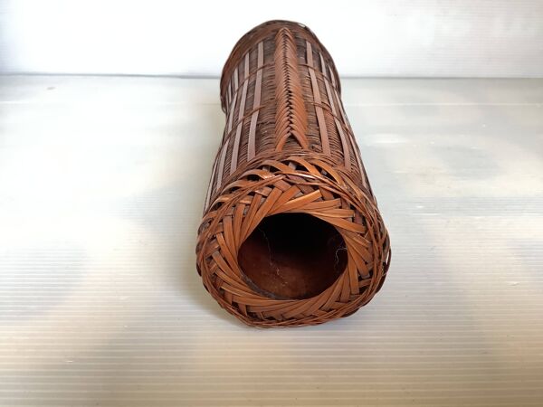 Vase tressé bambou pot brushpot