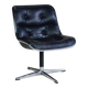 Black leather office chair by Charles Pollock for Knoll