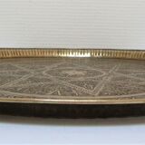Art top oriental work solid brass vintage diameter 44 cm