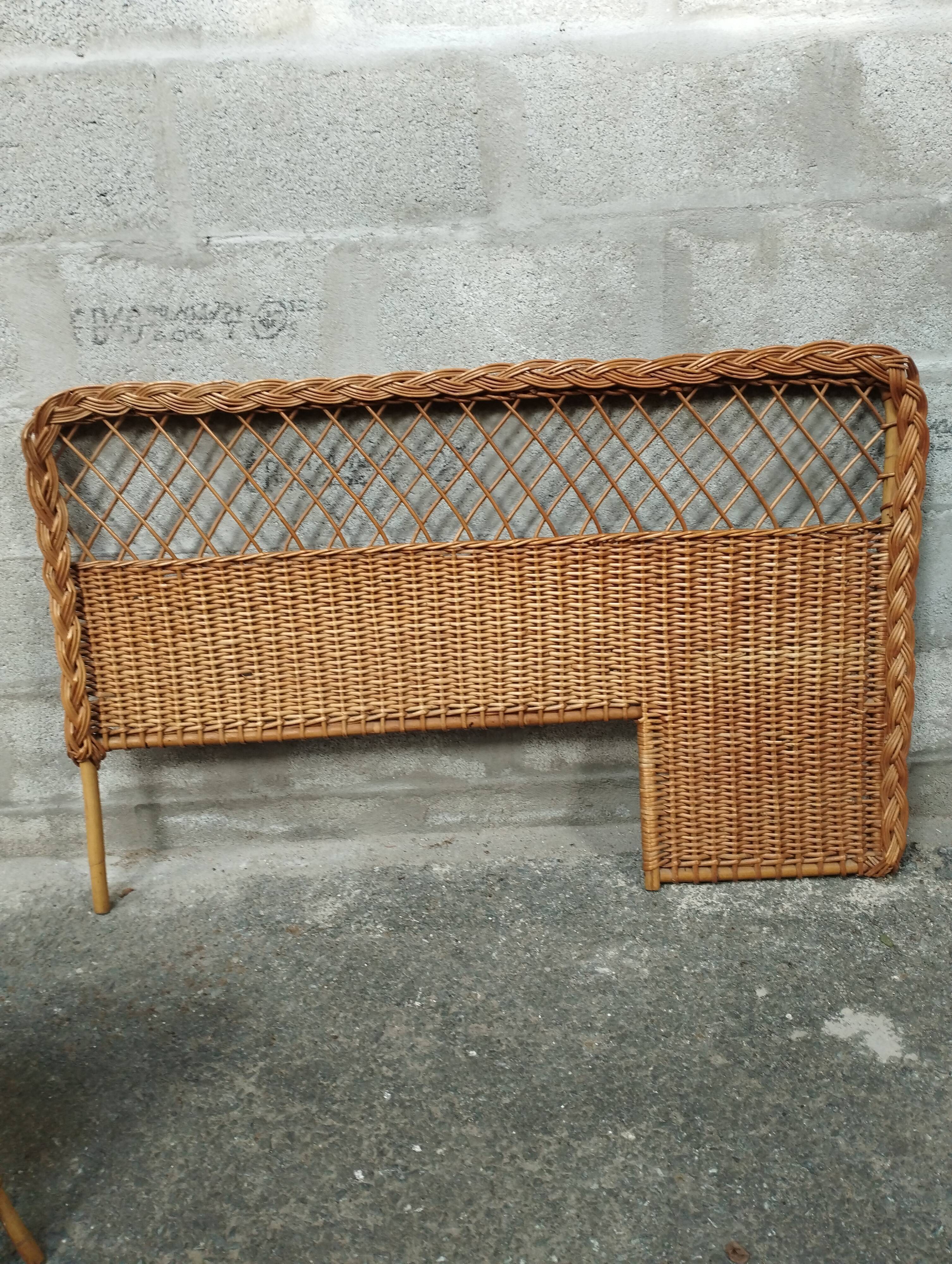 Vintage 50s rattan headboard