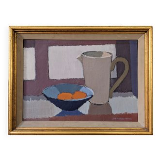 Peinture à l’huile de nature morte suédoise 1951